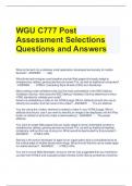 Bundle For WGU C777 2023 Exam Questions and Answers