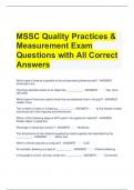 MSSC Quality Practices & Measurement Exam Questions with All Correct Answers 