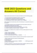 Bundle For NAB Exam Questions and Answers All Correct