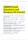CMSRN Exam Questions and Answers All Correct 