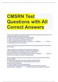 CMSRN Test Questions with All Correct Answers 