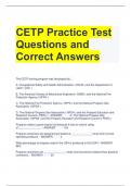 CETP Practice Test Questions and Correct Answers 