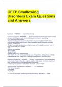 CETP Swallowing Disorders Exam Questions and Answers 