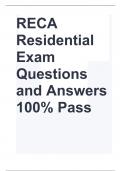 RECA Residential Exam Questions and Answers 100% Pass