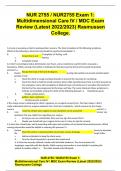 NUR 2755 / NUR2755 Exam 1: Multidimensional Care IV / MDC Exam Review (Latest 2022/2023) Rasmussen College