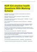 NUR 634 shadow health Questions With Marking Scheme