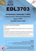 EDL3703 Assignment 1 (COMPLETE ANSWERS) Semester 1 2024 - DUE March 2024