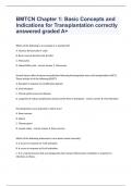 BMTCN Chapter 1: Basic Concepts and Indications for Transplantation correctly answered graded A+