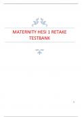 MATERNITY HESI 1 RETAKE TESTBANK