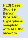 HESI Case Studies- Benign Prostatic Hyperplasia complete with Answers