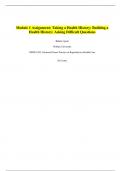 NRNP 6552 Advanced Nurse Practice in Reproductive Health Care( Module 1 Assignment: Taking a Health History: Building a Health History: Asking Difficult Questions)