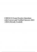 CIDESCO Exam Practice Questions with Correct and Verified Answers 2023 | 2024 (Already Graded)