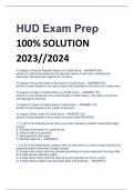 HUD Exam Prep 100% SOLUTION  2023//2024
