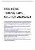 HUD Exam – Tenancy 100%  SOLUTION 2023//2024