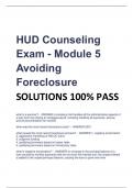 HUD Counseling  Exam - Module 5  Avoiding  Foreclosure SOLUTIONS 100% PASS
