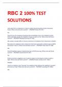 RBC 2 100% TEST  SOLUTIONS