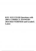KSV A321 EXAM Questions with 100% CORRECT ANSWERS 2023/2024 VERIFIED and Graded | Latest