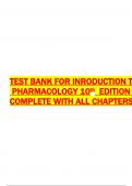 TEST BANK FOR INRODUCTION TO CLINICAL  PHARMACOLOGY 10th EDITION VISOVSKY COMPLETE WITH ALL CHAPTERS 2023.