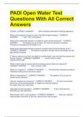 PADI Open Water Test Questions With All Correct Answers