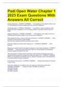  Padi Open Water Chapter 1 2023 Exam Questions With Answers All Correct 