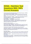 HOSA – Nutrition Test Questions With 100% Correct Answers