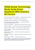 HOSA Dental Terminology Study Guide Exam Questions With Answers All Correct