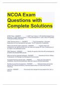 NCOA Exam Questions with Complete Solutions 