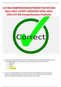 ATI RN COMPREHENSIVE PREDICTOR RETAKE 2023-2024 LATEST UPDATED APRIL 2023- 2024 ATI RN Comprehensive Predictor