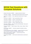 NCOA Test Questions with Complete Solutions 