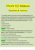 FNAN 522 Midterm Exam 2023 Questions and Answers (Verified Answers by Expert)
