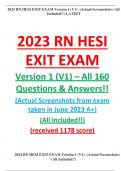 RN HESI EXIT 2023/2024 REAL EXAM SCREENSHOTS CONTAINS ALL 160 QUESTIONS AND ANSWERS (100% CORRECT AND VERIFIED ANSWERS)|2023 RN HESI EXIT COMPLETE EXAM ALL 160 QUESTIONS AND ANSWERS /AGRADE 