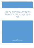 HESI A2 (NURSING ADMISSION  TEST) NEW FILE TESTED- 2023  A&P HESI A2 NEW FILE TESTED- 2023 A&P 1. What is the function of the hypothalamus? (Regulate body temperature) Regulate function of  body, balance and thermoregulatory 2. The passive movement of mol