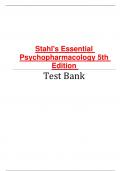 Stahl’s Essential Psychopharmacology 5th Edition Test Bank