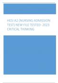 HESI A2 NEW FILE TESTED- 2023 CRITICAL THINKING