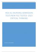 HESI A2 NEW FILE TESTED- 2023 CRITICAL THINKING