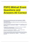 PSPO Mikhail Exam Questions and Answers All Correct 