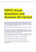 PSPO I Exam Questions and Answers All Correct 