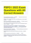 PSPO I 2023 Exam Questions with All Correct Answers 