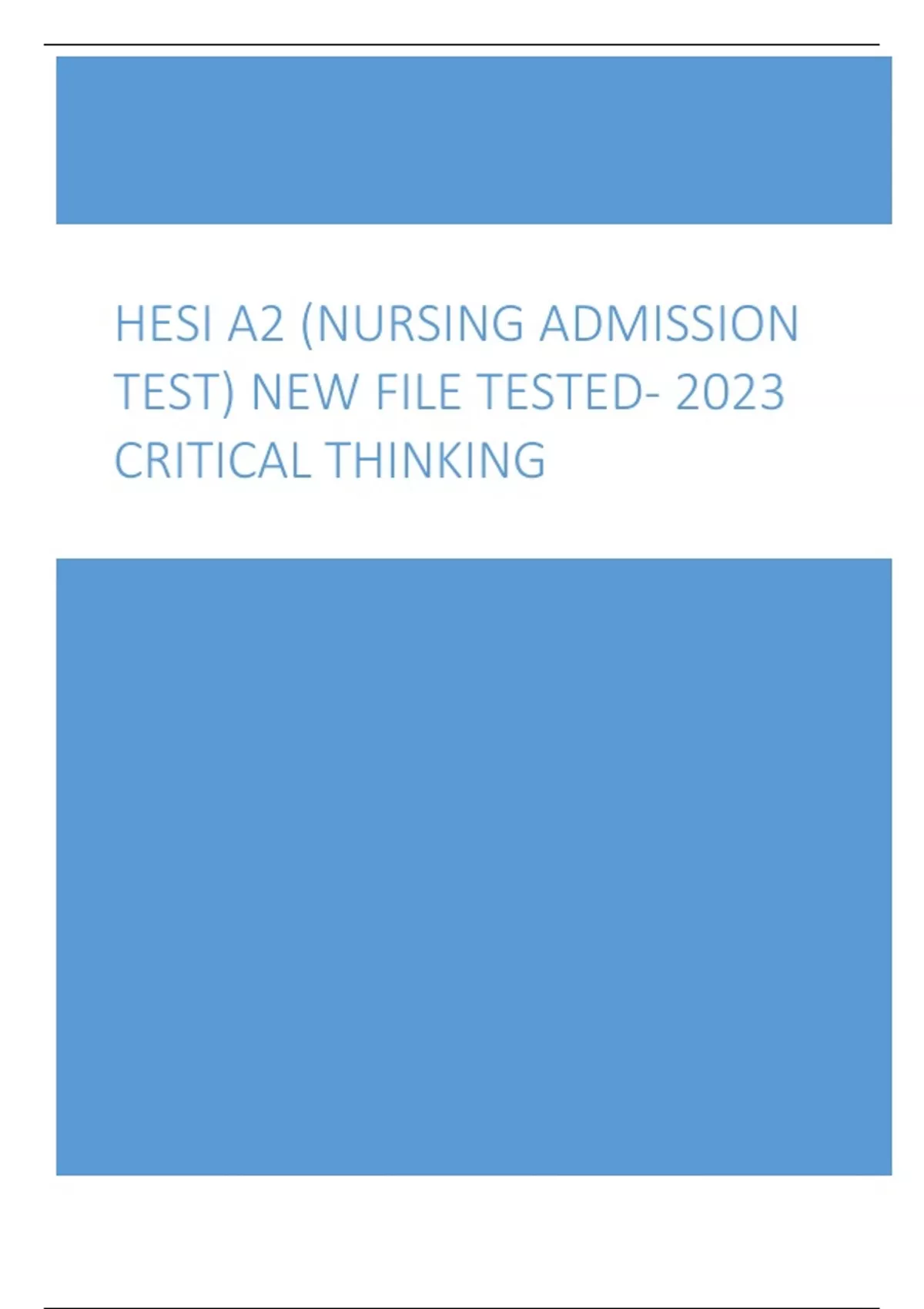 hesi critical thinking quizlet 2023