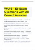 WAPS - E5 Exam Questions with All Correct Answers 