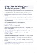 AAB MT Basic Knowledge Exam Questions And Answers 2023