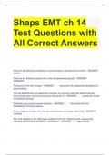 Shaps EMT ch 14 Test Questions with All Correct Answers 