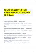 SHAP chapter 12 Test Questions with Complete Solutions