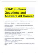 Bundle For SHAP Exam Questions with Correct Answers 