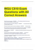 WGU C810 Exam Questions with All Correct Answers