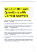 WGU C810 Exam Questions with Correct Answers 