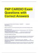 FNP CARDIO Exam Questions with Correct Answers 