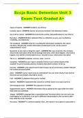 Sccja Basic Detention Unit 3 Exam Test Graded A+