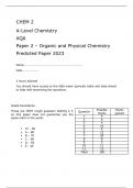 AQA A LEVEL CHEMISTRY PAPER 1 AND 2 FINAL QUESTIONS PAPERS AND MARK SCHEMES PREDICTED 2023