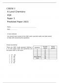 AQA A-Level Chemistry Paper 3  FINAL QUESTION PAPER AND MARK SCHEME Predicted Paper 2023